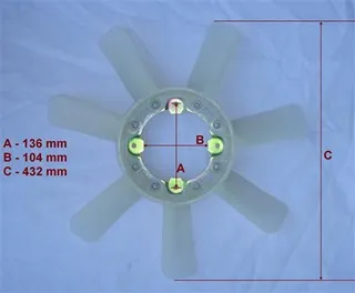 Paleta de ventilador de motor