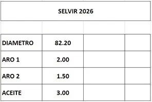 Juego de aros de pistón