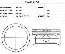 PISTONES  80.50mm GM CORSA II-MERIVA-MONTANA  STD