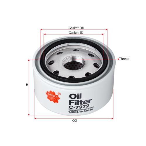 FILTRO ACEITE CHEVROLET S10 DIESEL MWM 2.8 SAKURA 9054118800123-905411880018-93342367-MS054102