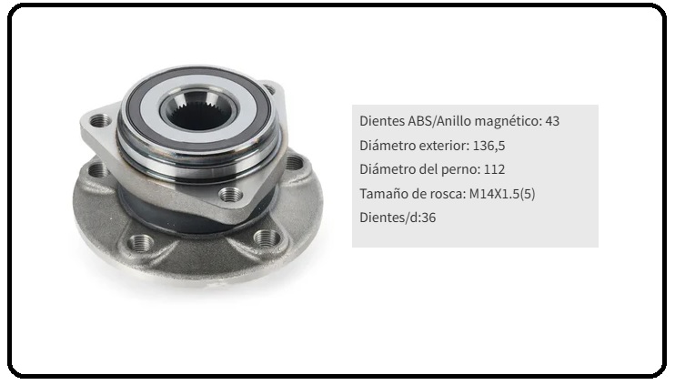 MAZA RUEDA DEL VW VENTO 19 (5 TORNILLOS) C/ABS