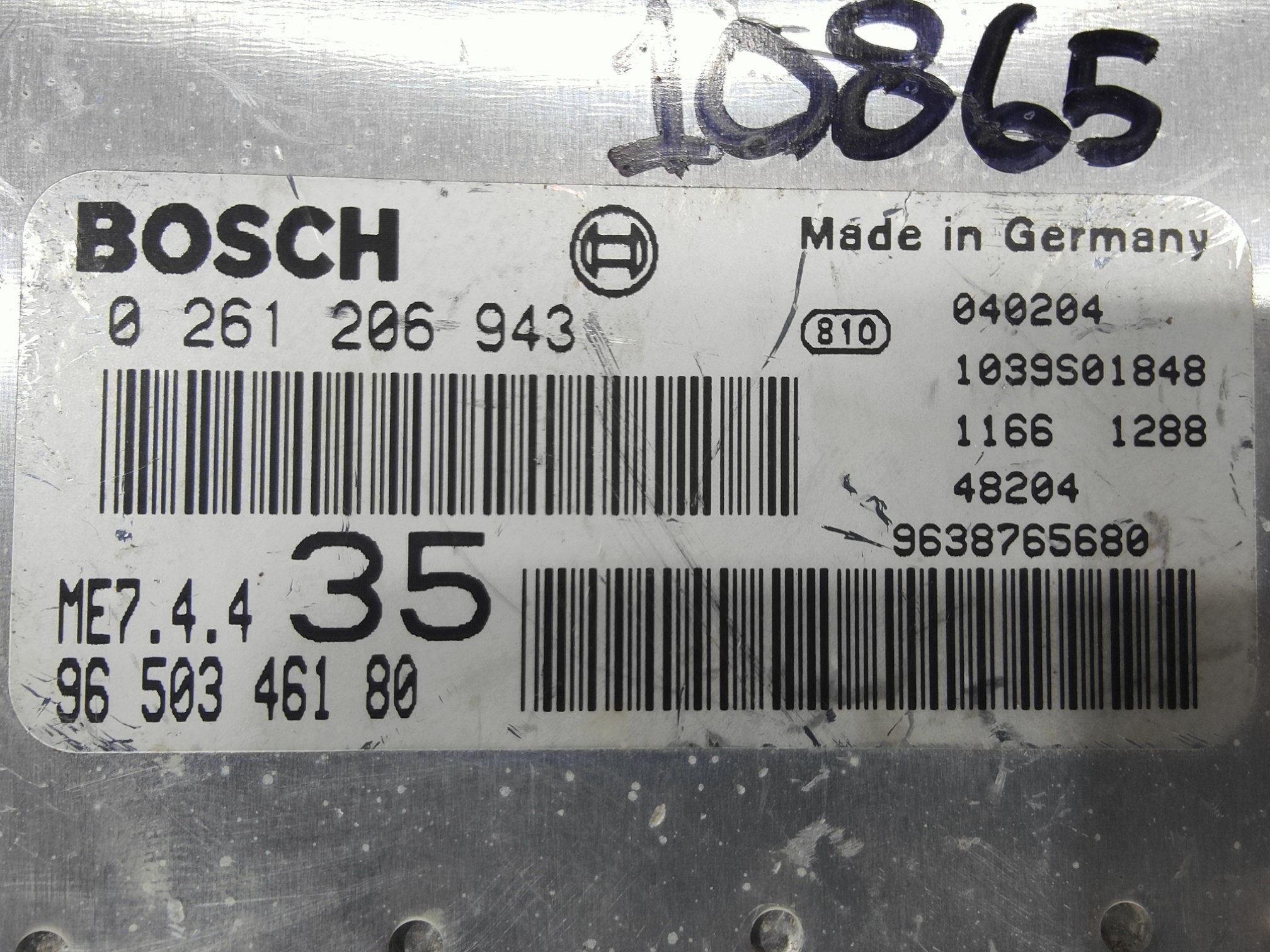 ECU de motor Peugeot 307 1.6 16V , Ref: 10865-K3B3