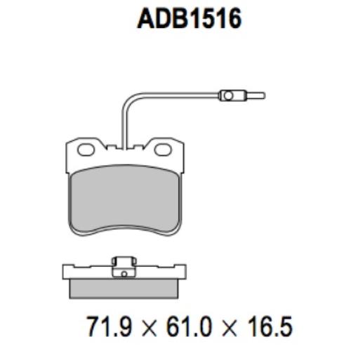JGO. PASTILLAS FRENO PEUGEOT CITROEN 106 AX 87... 72X60X16MM   SIST. BENDIX (DISCONTINUADA)