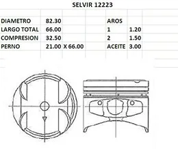 PISTONES 82.30mm HYUNDAI ELANTRA 1.6 DOHC 94 STD