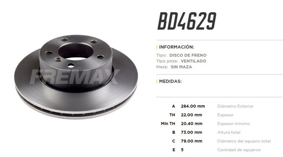 DISCO DE FRENO BMW 118I 2012- (E87)