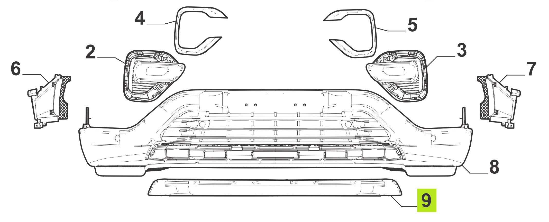 SPOILER PARAGOLPE DELT. GRIS -ORIGINAL