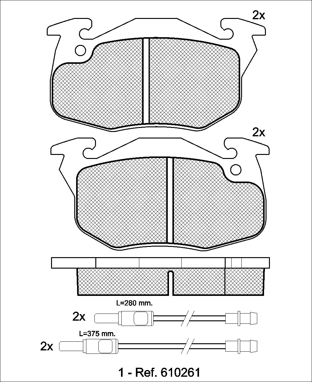 PASTILLAS FRENO DELANTERAS PEUGEOT CITROEN 205 106 306 405 ZX SAXO RENAULT 9 11 19 EXPRESS EUROPEAS [ICER]