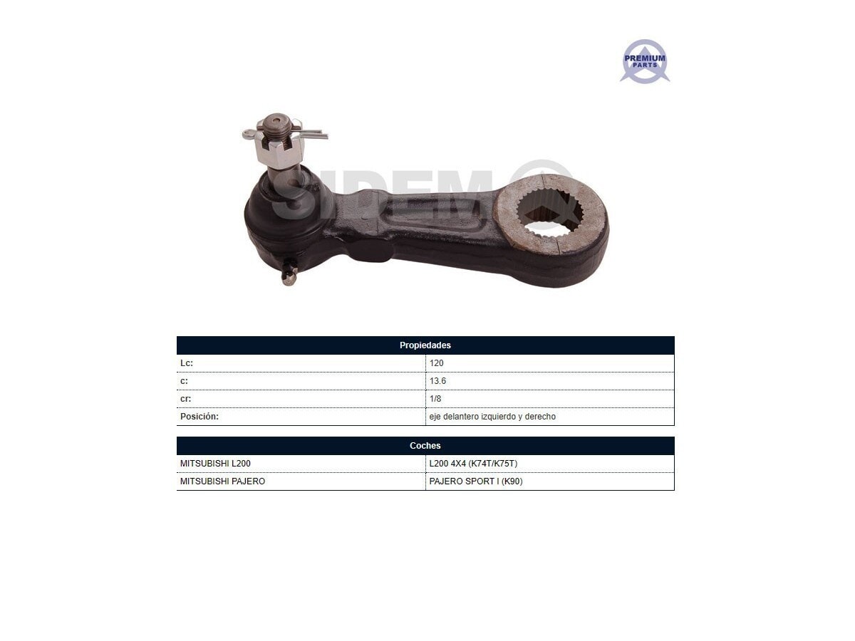 Brazo Pitman Mitsubishi L200 96-06 Izq