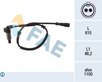 Sensor de Velocidad de Rueda ABS Trasero Izquierdo