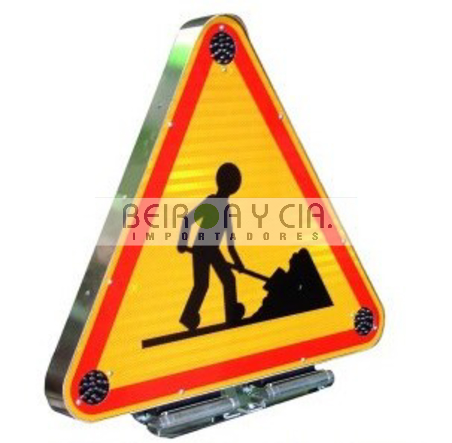 TRIANGULO XE P/VEHIC. LENTOS C/LED ALUMINIO C/BASE REBATIBLE