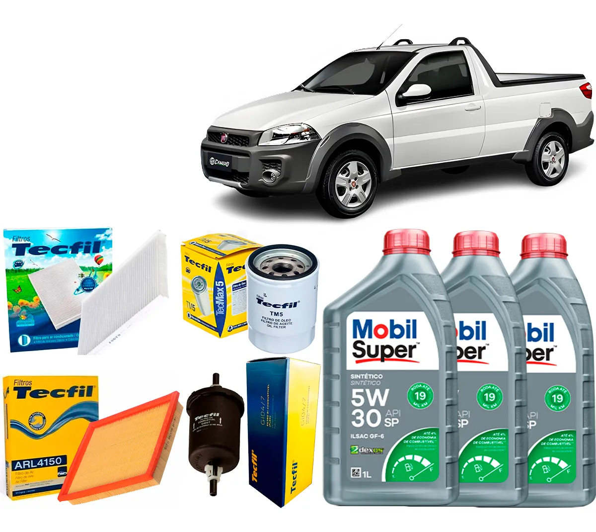 Kit de cambio de aceite 5w30 Fiat Strada 1.4 2013 2014 2015 2016