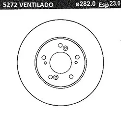 DISCO FRENO (282mm) DEL HONDA CRV 96