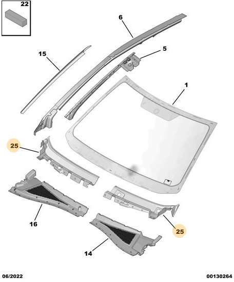 MOLDURA BAJO PARABRISA IZQUIERDA NUEVO CITROEN C3 [ORIGINAL PSA]