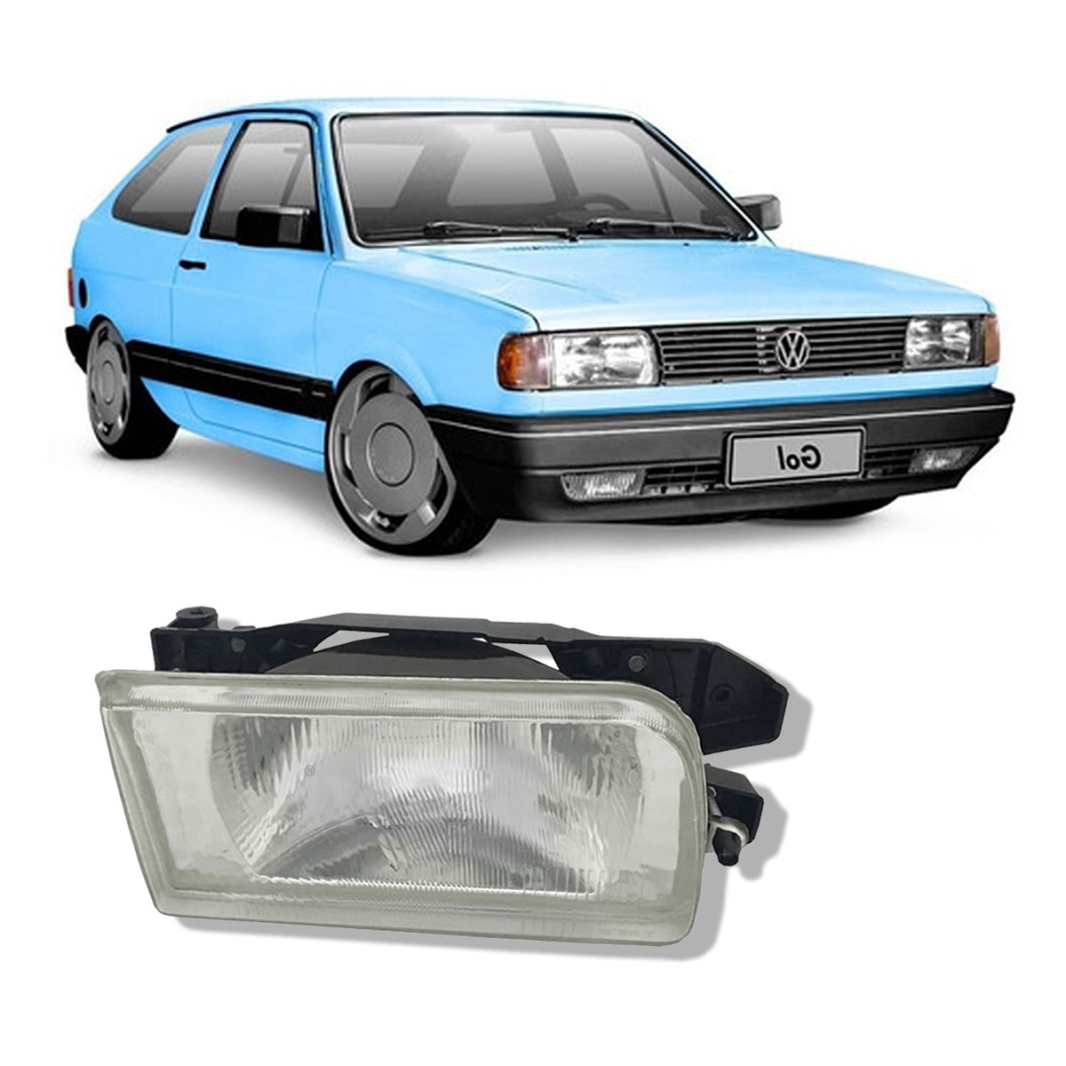 Semioptica Derecha VW Gol G1 1991 / 1994  Parati / Saveiro / Amazon / Senda de Policarbonato