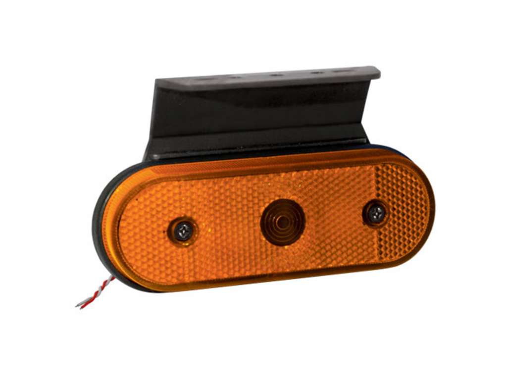FARO LATERAL UNIV. OVAL. AMBAR LED 12V/24V C/SOPORTE