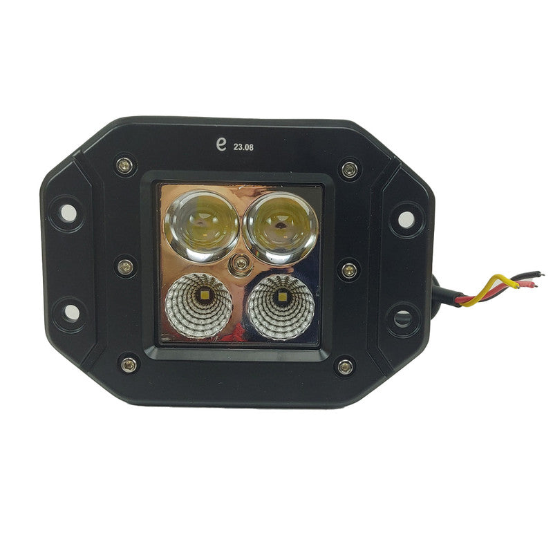 Faro auxiliar rectangular 4 tornillos blanco/ámbar 10/30V
