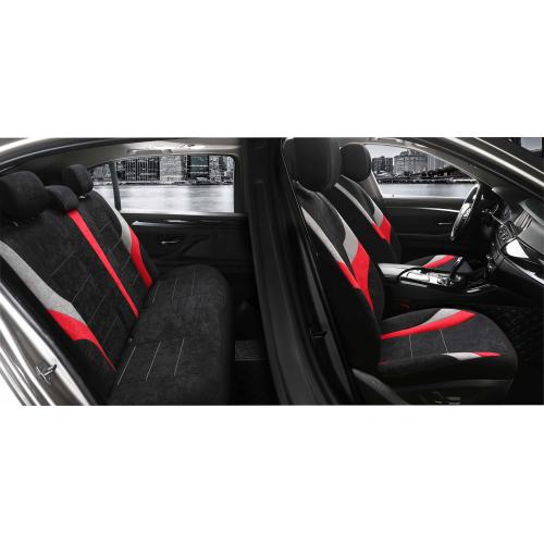 JGO. FUNDAS ASIENTOS NEGRO CON DETALLES ROJO Y GRIS