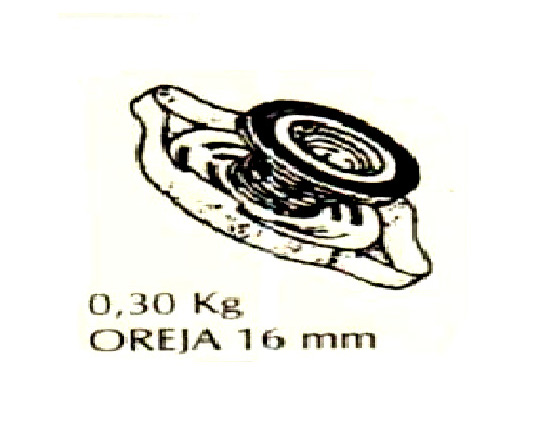 TAPON RAD. RC0099 4 LBS. 0.30 KG OREJA 16MM =A