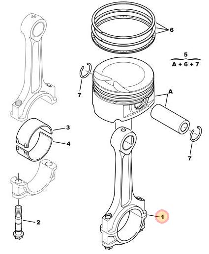 BIELA DE MOTOR PEUGEOT CITROEN EW10J4S TRABAS IGUALES [ORIGINAL PSA]