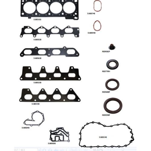 JGO. JUNTAS MOTOR RENAULT 2.0 NAFTA 16V ABR DUSTER OROCH SANDERO SCENIC F4R C/ JNTA Y RET 80414FLEX
