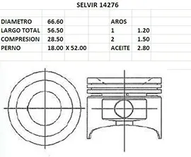 PISTONES  66.60mm DAIHATSU CUORE 92  STD TIK