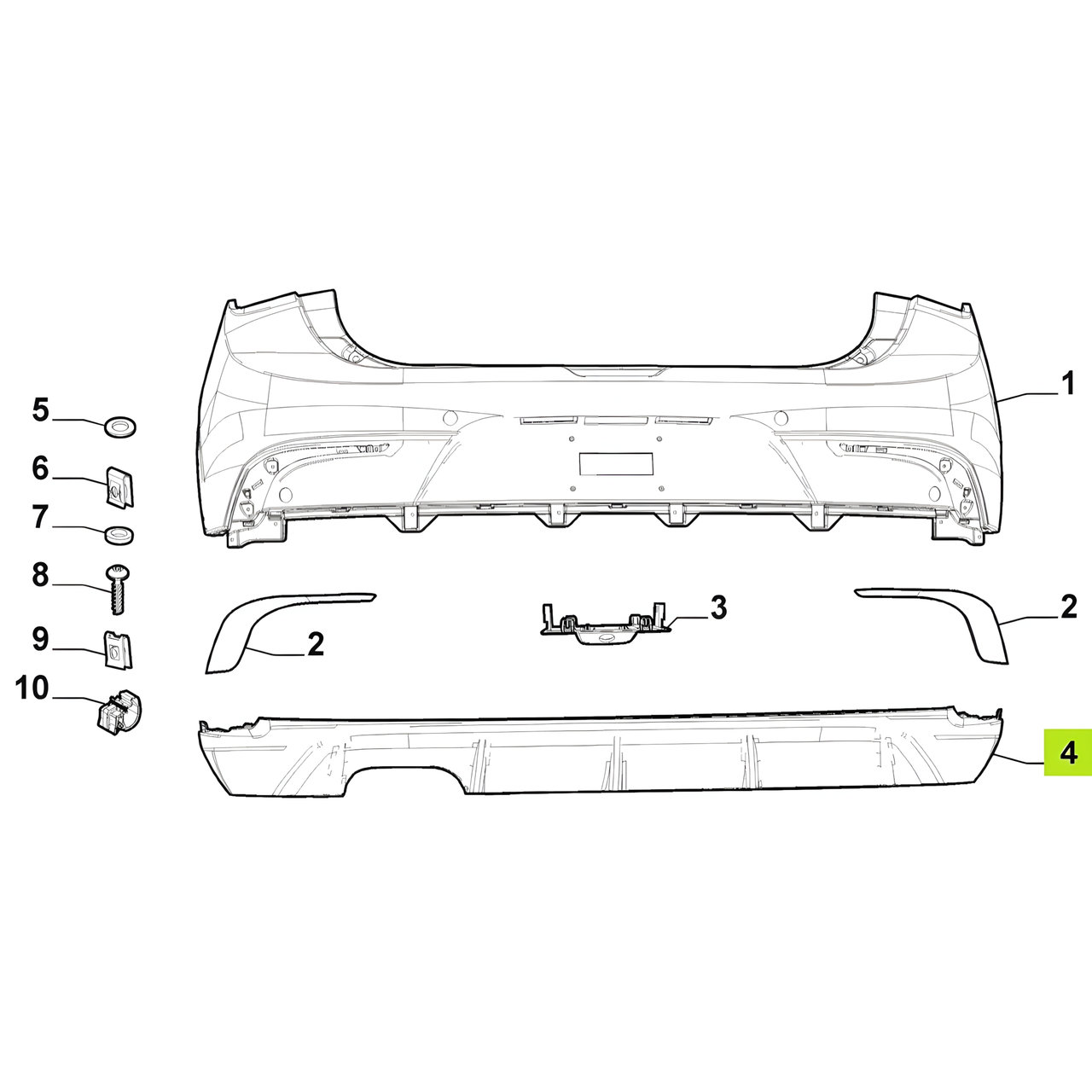 EMBELLECEDOR INF. PARAGOLPE TRAS. -ORIGINAL