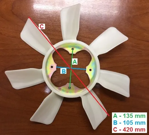 Paleta de ventilador de radiador