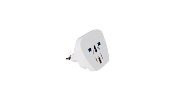 ADAPTADOR BLANCO TRES EN LINEA A UNIVERSAL 10AMP