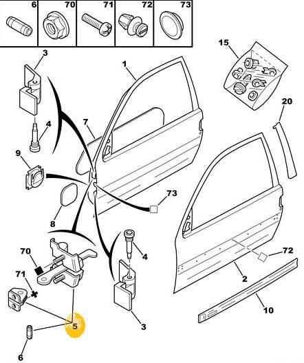 LIMITADOR DE PUERTA CITROEN PEUGEOT 106 SAXO DELANTERO [TAKSIM GROUP]