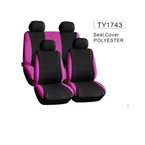 JGO. FUNDAS 4 ASIENTOS AUTO HIGH 9 PIEZAS COLOR NEGRO C/VIOLETA