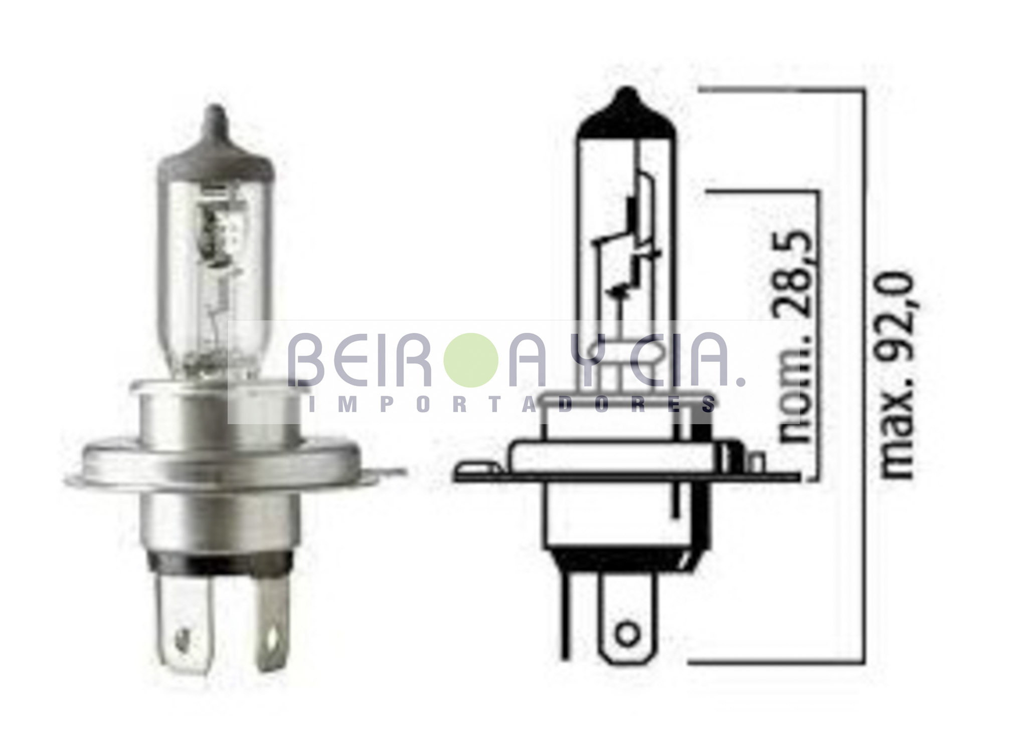 LAMPARA NEOLUX H4 24V 75/70W P43T