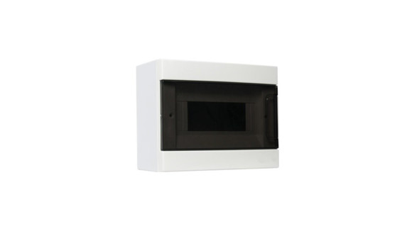 TABLERO EXTERIOR 8 MODULOS BASE BLANCA Y TAPA TRANSP.HUMO