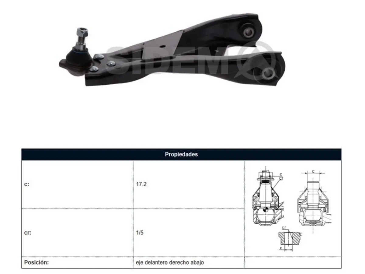 Parilla Suspension Del Renault Duster Oroch Captur 11-25 Der