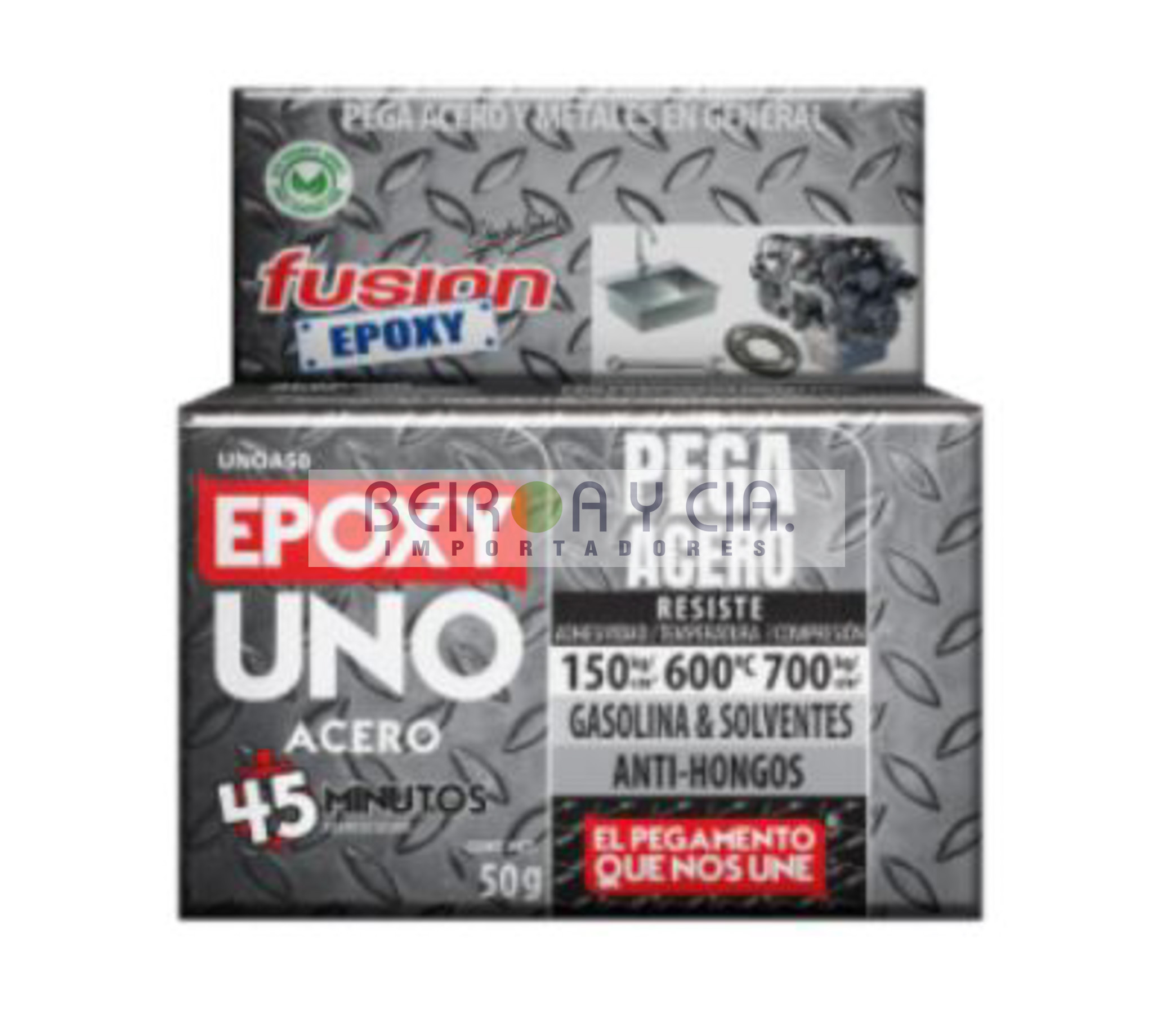 ADHESIVO FUSION EPOXI ACERO 50GR