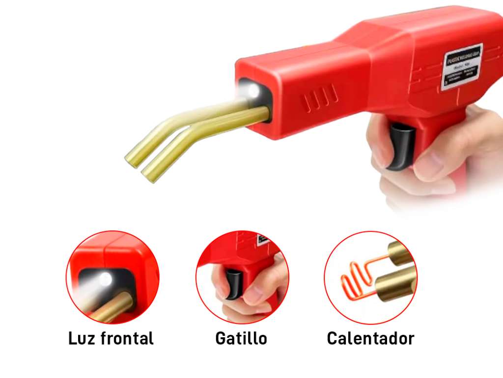 Pistola soldadora de plástico universal con grampas