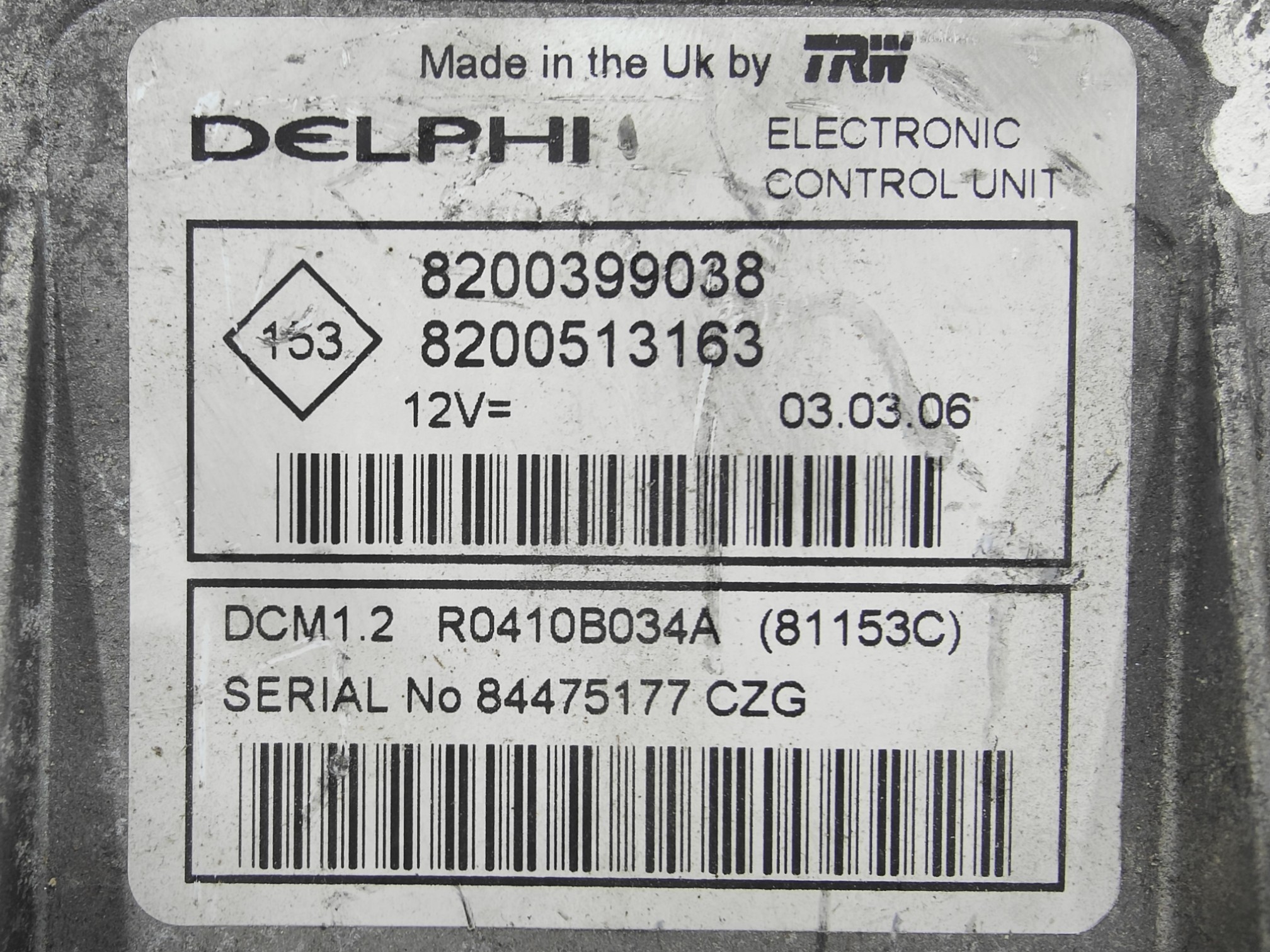 ECU de motor Renault MEGANE II 1.5 DCI 85HP , Ref: 8288-K3B11