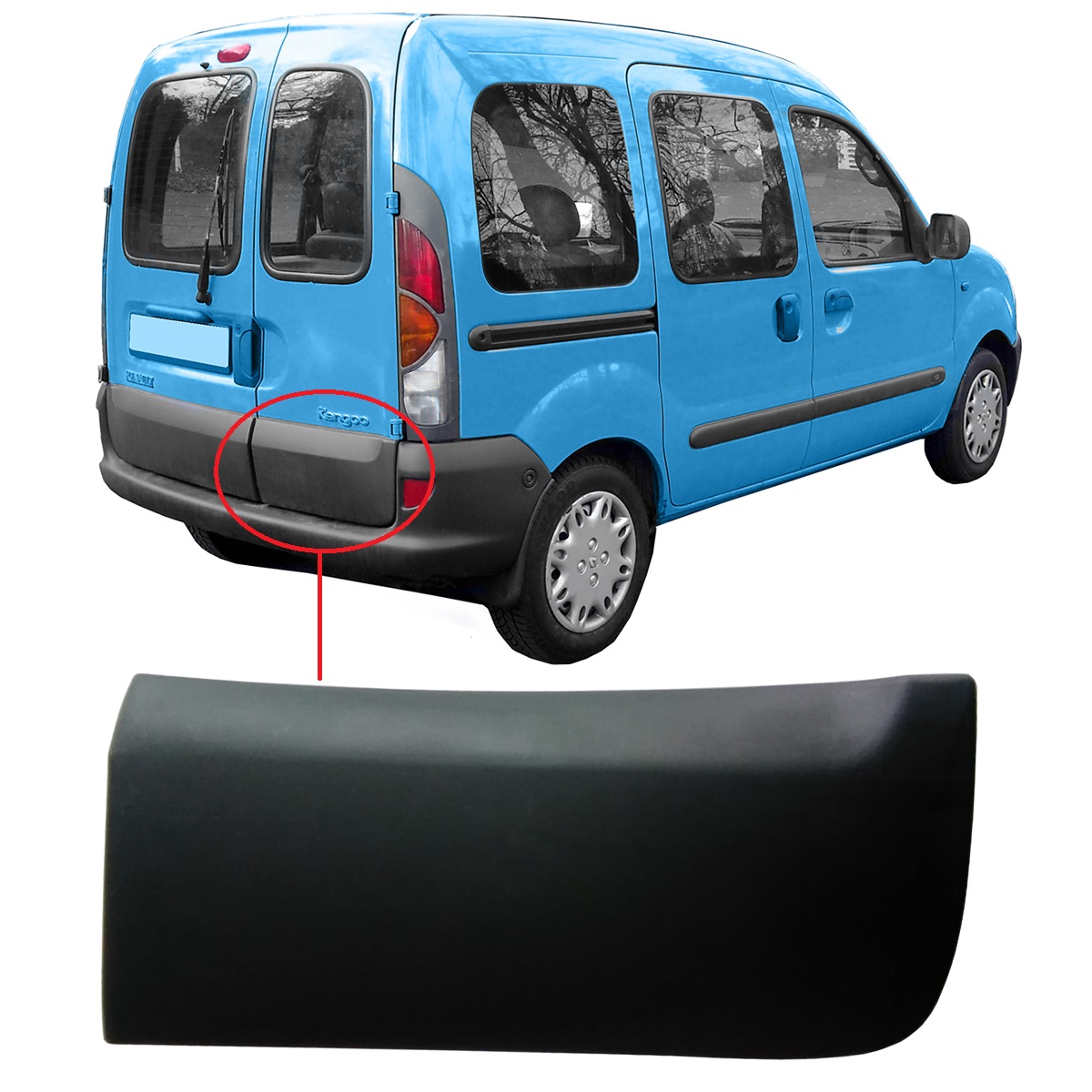 Paragolpe Moldura de Porton Trasero Derecha Renault Kangoo 1998  2008