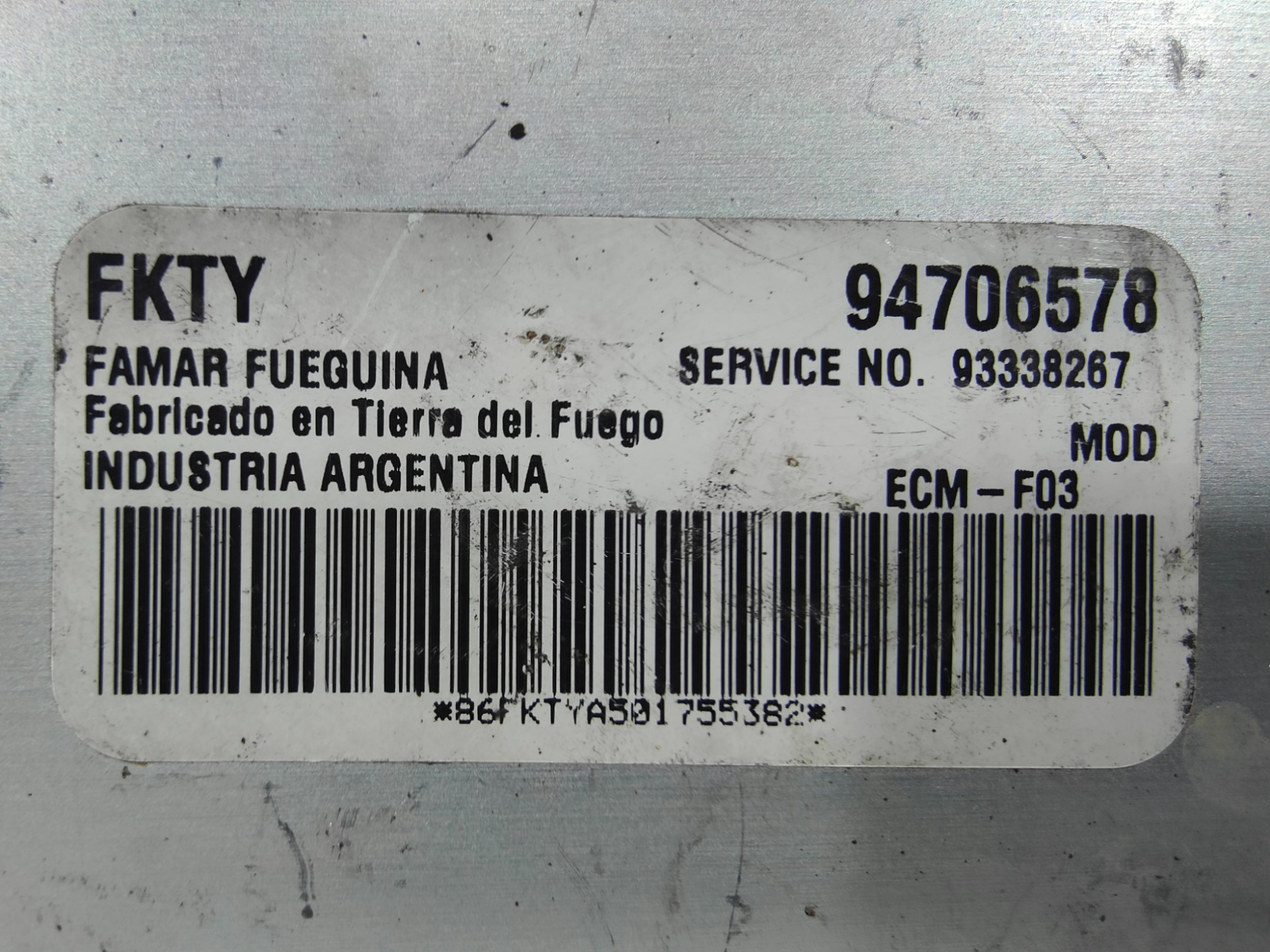 ECU de motor Chevrolet Corsa Wagon 1.6L 2008, Ref: 10856-K3B1