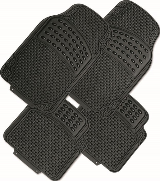 JUEGO DE ALFOMBRAS DE GOMA COLOR NEGRO 72X43/45X45CM