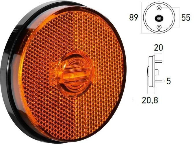 FAROL IMP. T/RANDON RED. LAT. 88MM 12/24V AMB