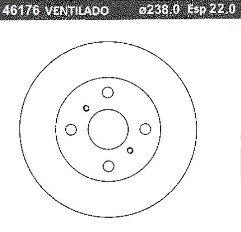 DISCO FRENO (238mm) DEL TOYOTA COROLLA 93-96 BREME