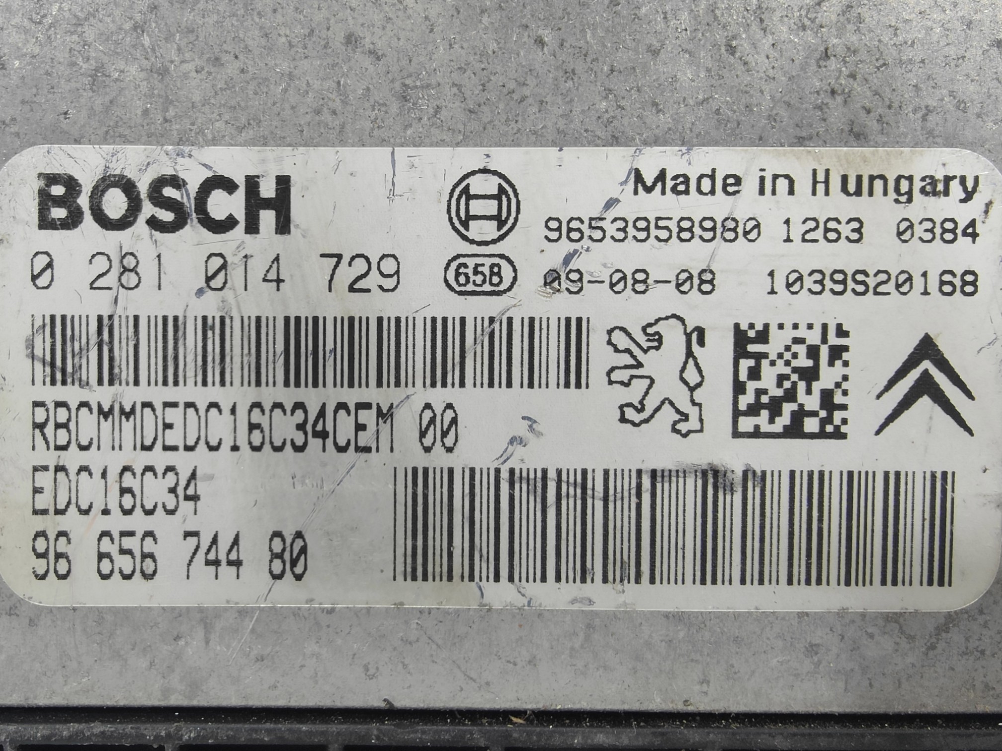 ECU de motor Citroen C4 1.6 HDI 2009, Ref: 11032-K3C11