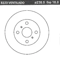 Disco de freno delantero ventilado