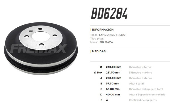 CAMPANA DE FRENO VW SAVEIRO 1.6 8V 2010