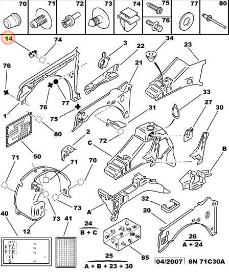 MOLDURA GUARDABARRO DELANTERO IZQUIERDO PEUGEOT 106 MODEL NUEVO [ORIGINAL PSA]