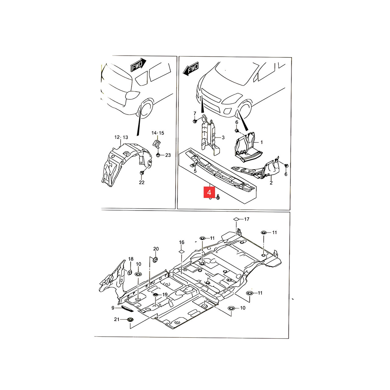DEFLECTOR CENTRAL PARAGOLPE DELT. -ORIGINAL