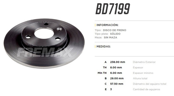 DISCO DE FRENO CITROEN AX/SAXO/PEUGEOT 106 1.1 R13"