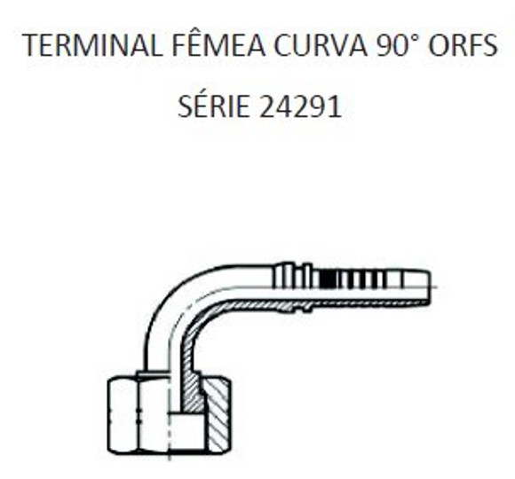 HEMB CODO 90° 1" ORFS X 14F 08 MANG.1/2" PLANO C/ORRING