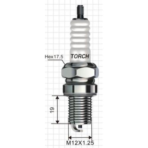 BUJIA TORCH MOTO HONDA YAMAHA 125CC NGK D8REA CHAMPION A5HC 12.125mm 17.5 hex largo 19