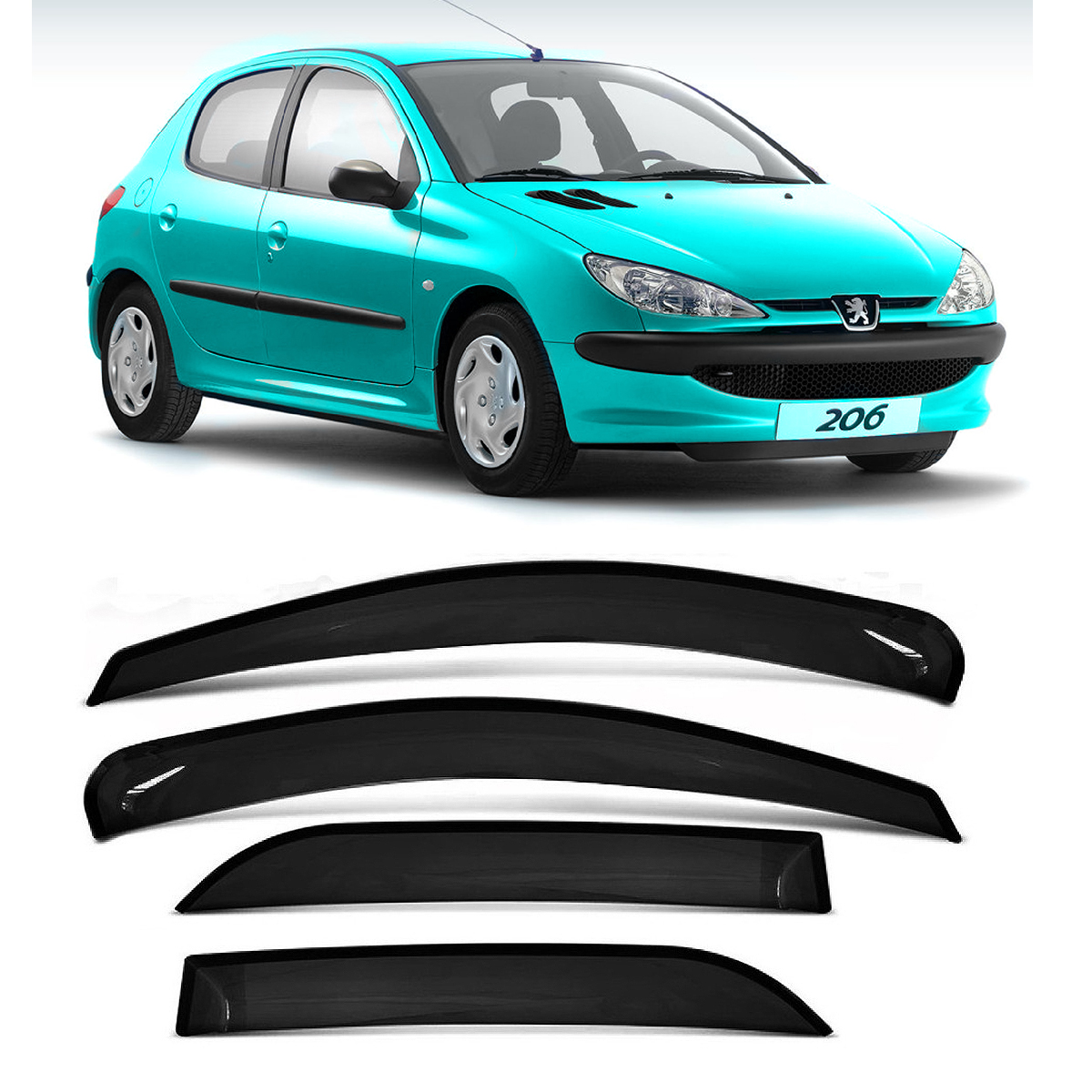 Deflectores de ventanilla para Peugeot 207 Compact 4 puertas